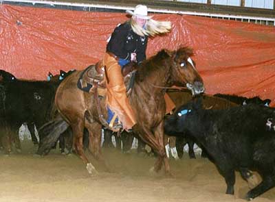 photo of katrina hofstetter riding horses