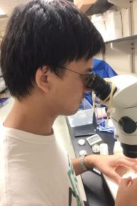 yufeng with microscope