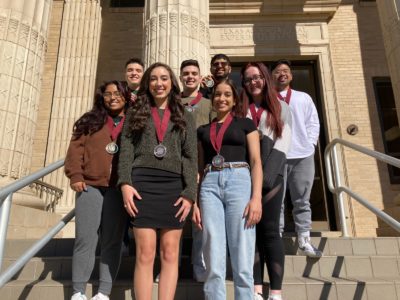 students with medallions