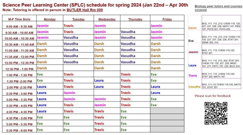 splc graphic schedule