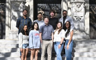 matthew moulton's lab members posing outside