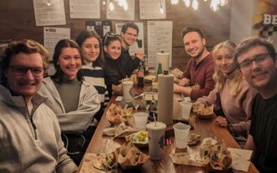 members of jeff jones lab posing at table
